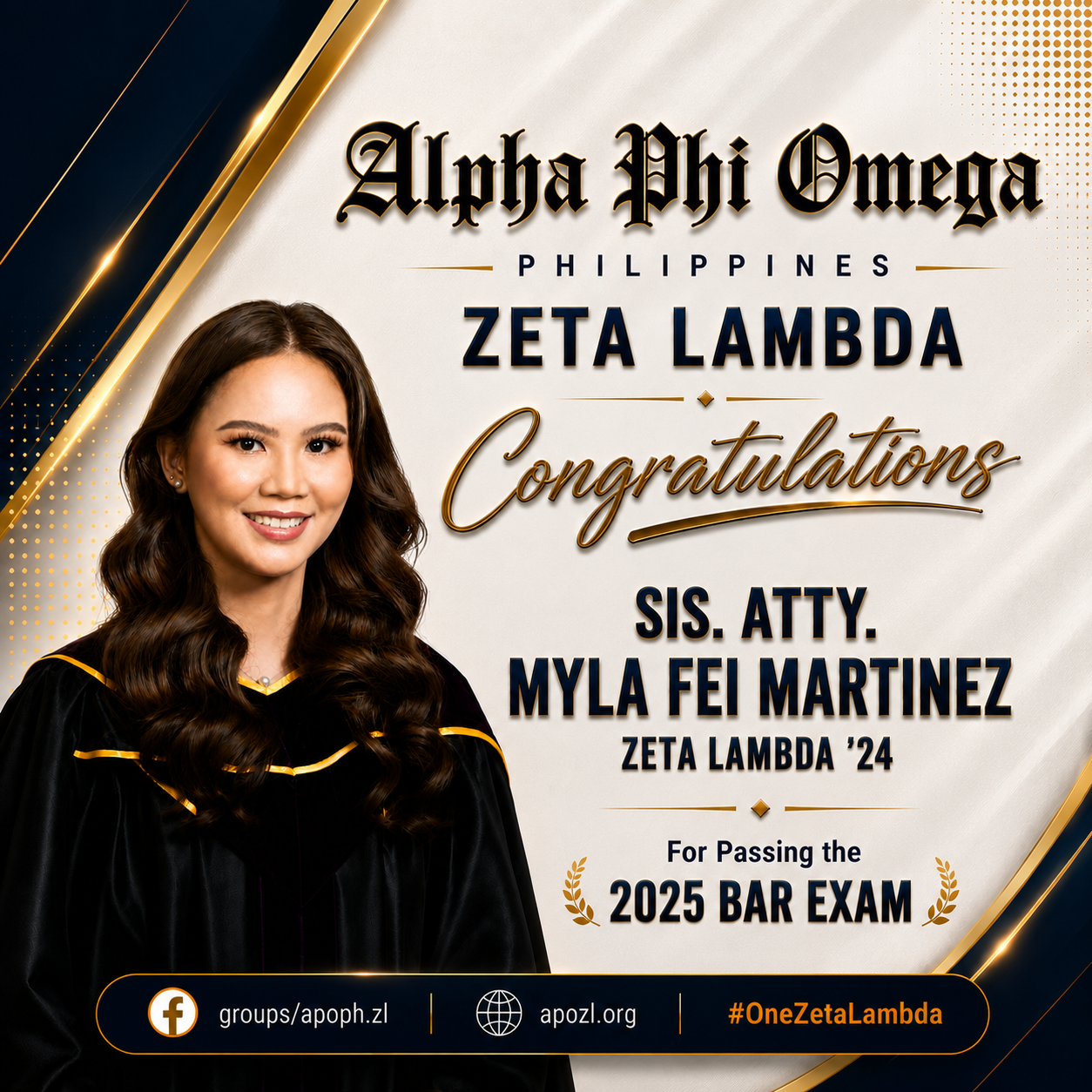 Congratulations, Sis. Myla Fei Q. Martinez, Zeta Lambda ’24