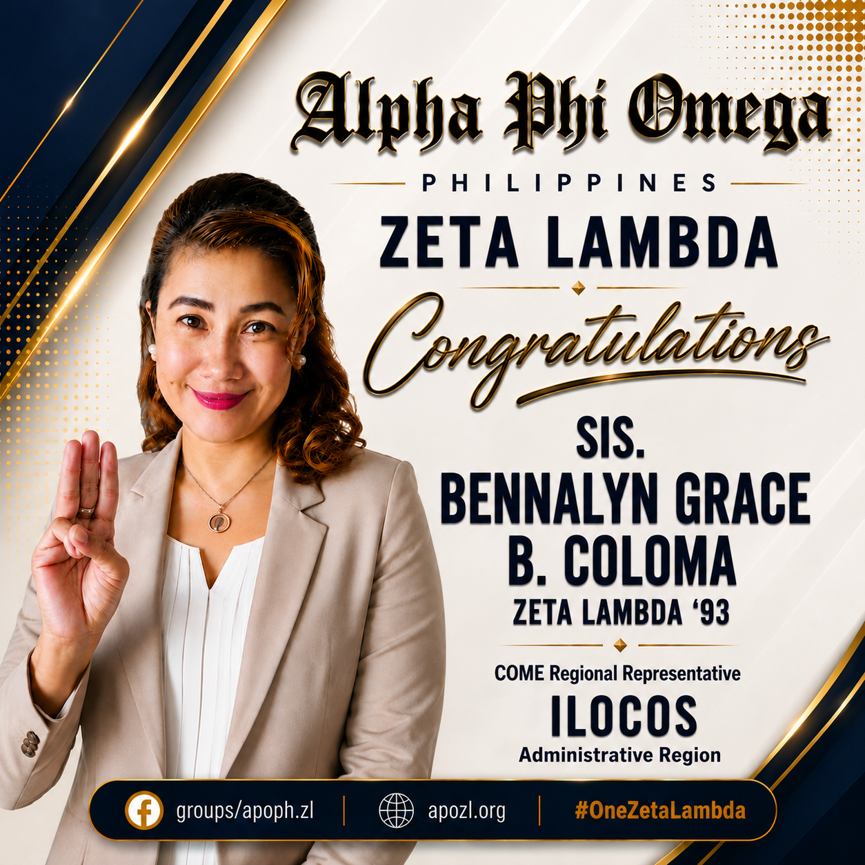 Congratulations, Sis. Bennalyn Grace B. Coloma, Zeta Lambda ’93
