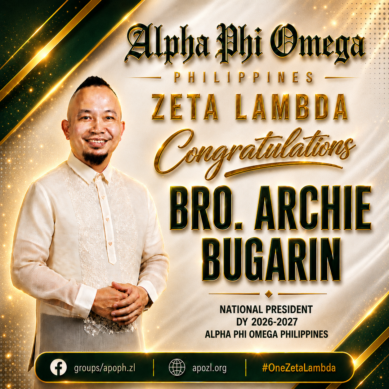 Warmest Congratulations, Bro. Archie Bugarin!