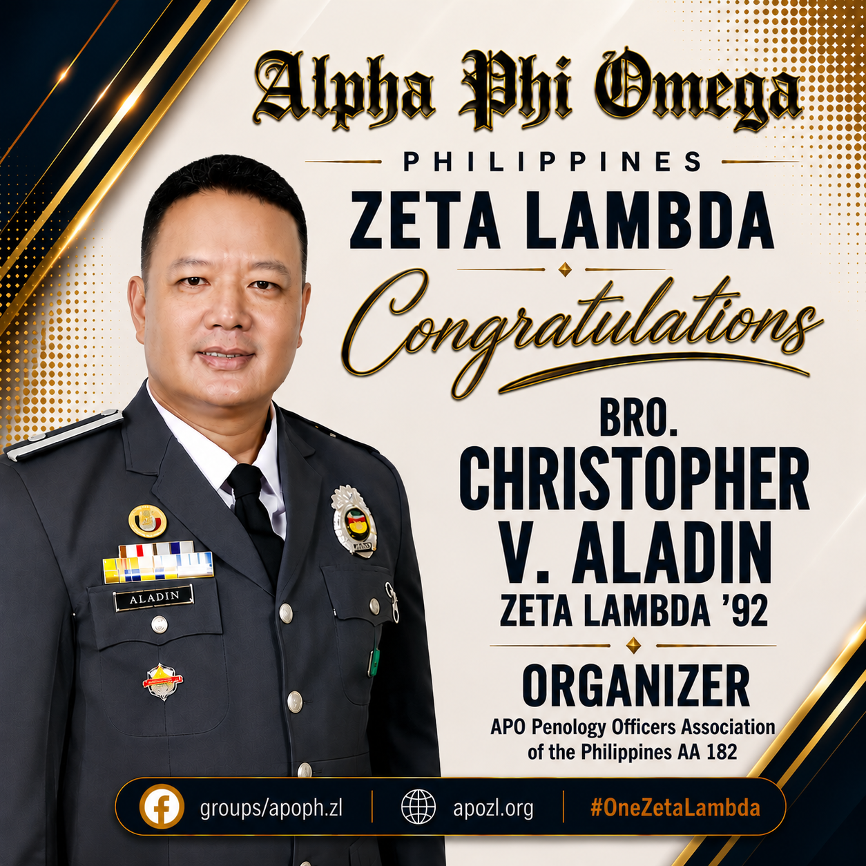 Congratulations, Bro. Christopher V. Aladin, Zeta Lambda ’92
