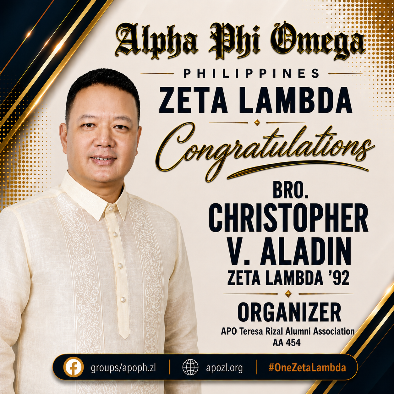Congratulations, Bro. Christopher V. Aladin, Zeta Lambda ’92